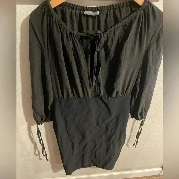 Alexander silk blend black midi dress size 12 - Picture 1 of 6